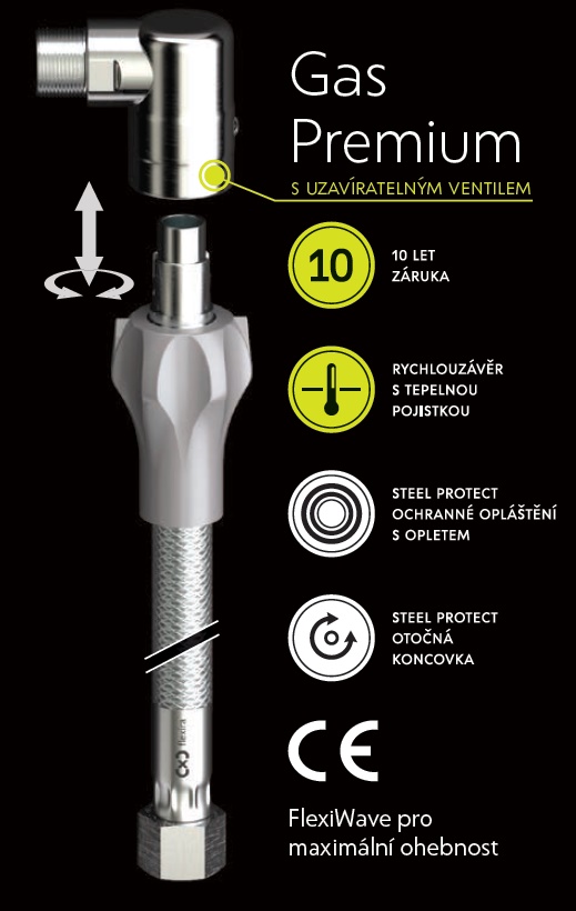Flexira Gas Premium Rp1/2"   50cm s arm.657/TAE "Vypredaj" - AQUA Centrum